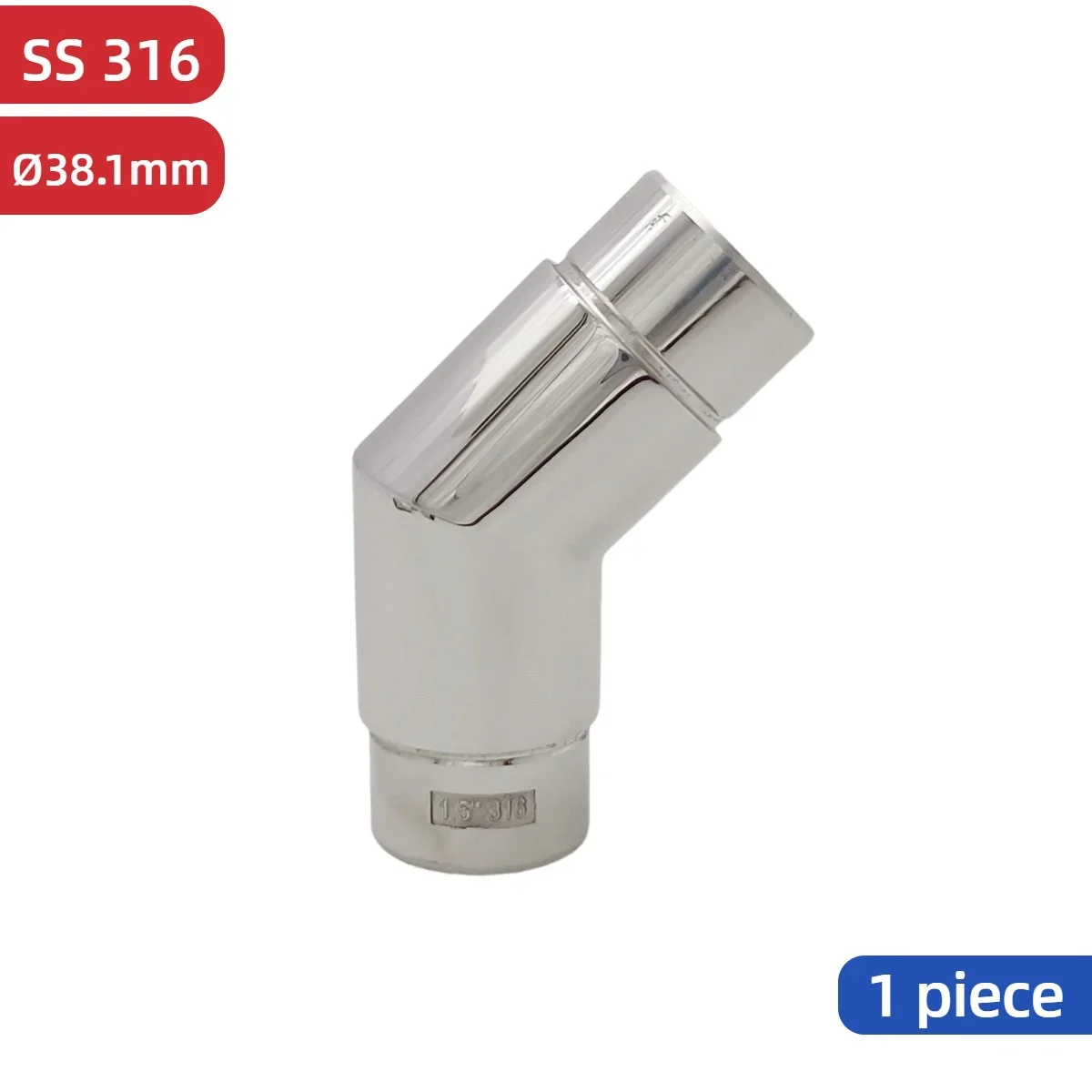 135 Degree Handrail Corner Elbow 316 Stainless Steel Flush Joiner Mirror Polished for 38.1mm Stair Railing
135 Degree Handrail Corner Elbow 316 Stainless Steel Flush Joiner Mirror Polished for 38.1mm Stair Railing