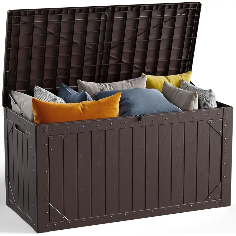 100 Gallon Outdoor Storage Box, Waterproo Resin Deck Box Organizer or Patio Cushion Storage, Lockable Outside Container or Garde
100 Gallon Outdoor Storage Box, Waterproo Resin Deck Box Organizer or Patio Cushion Storage, Lockable Outside Container or Garde