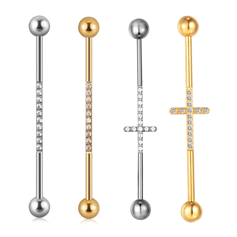 14G/16G G23 Titanium Piercing Cartilage Studs Earring Cubic Zircon Cross Ear Industrial Barbell Implant Body Jewelry For Women
14G/16G G23 Titanium Piercing Cartilage Studs Earring Cubic Zircon Cross Ear Industrial Barbell Implant Body Jewelry For Women