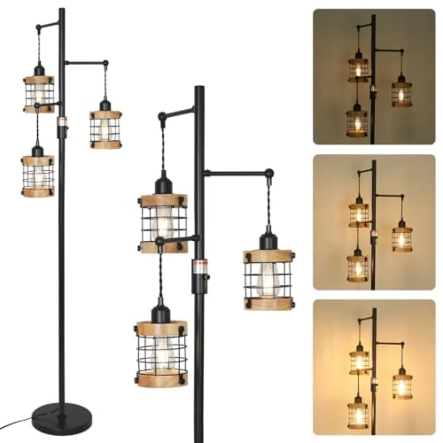 Vintage Wood Floor Lamp for Bedroom Dimmable Floor Lamps for Living Room Industrial Standing Lamp Farmhouse Tall Lamp for Offic
Vintage Wood Floor Lamp for Bedroom Dimmable Floor Lamps for Living Room Industrial Standing Lamp Farmhouse Tall Lamp for Offic