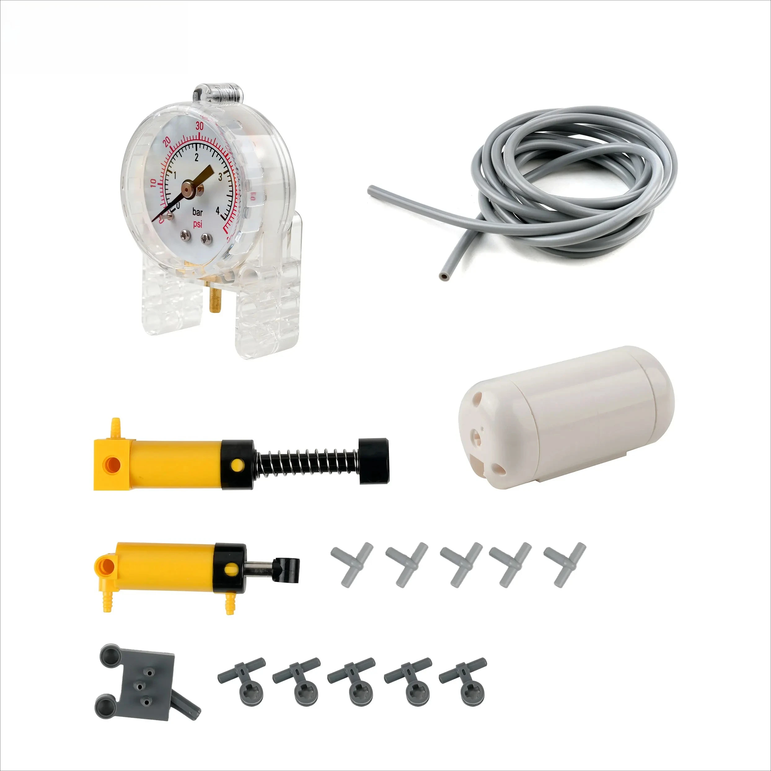 16pcs/set MOC Pneumatic Building Blocks Kit Pneumatic Switch Air Pump Hose Pipe Barometer Air Tank Compatible with 47223 Bricks
16pcs/set MOC Pneumatic Building Blocks Kit Pneumatic Switch Air Pump Hose Pipe Barometer Air Tank Compatible with 47223 Bricks
