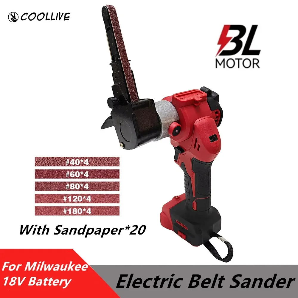 Mini Brushless Electric Belt Sander Adjustable Angle Handheld Sander Grinder With Belts Power Tools For Milwaukee 18V Battery
Mini Brushless Electric Belt Sander Adjustable Angle Handheld Sander Grinder With Belts Power Tools For Milwaukee 18V Battery