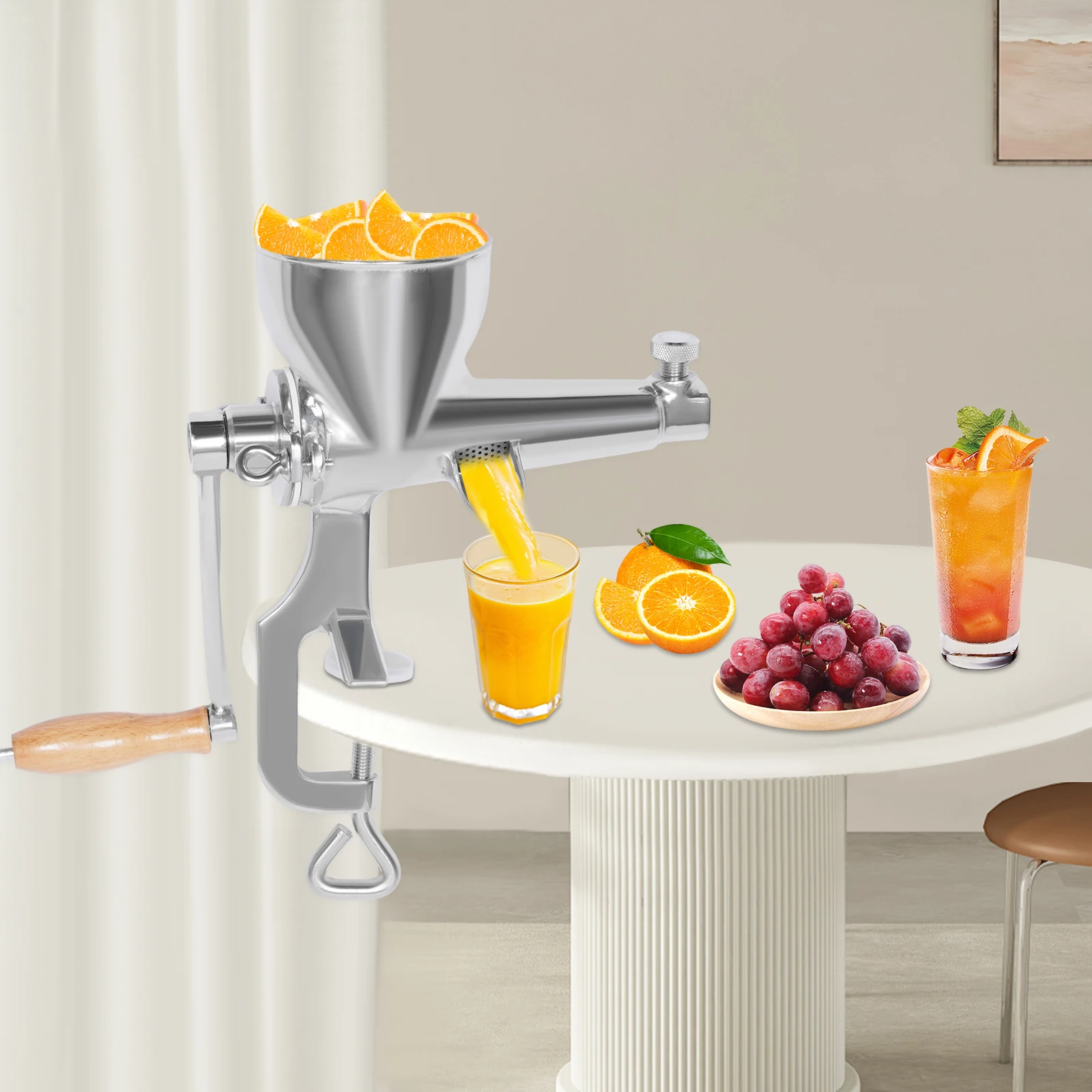 Stainless Steel Manual Wheatgrass Juicer Hand Crank Fruit Vegetable Orange Juice Press Extractor Table Clip-on Type for juicing
Stainless Steel Manual Wheatgrass Juicer Hand Crank Fruit Vegetable Orange Juice Press Extractor Table Clip-on Type for juicing
