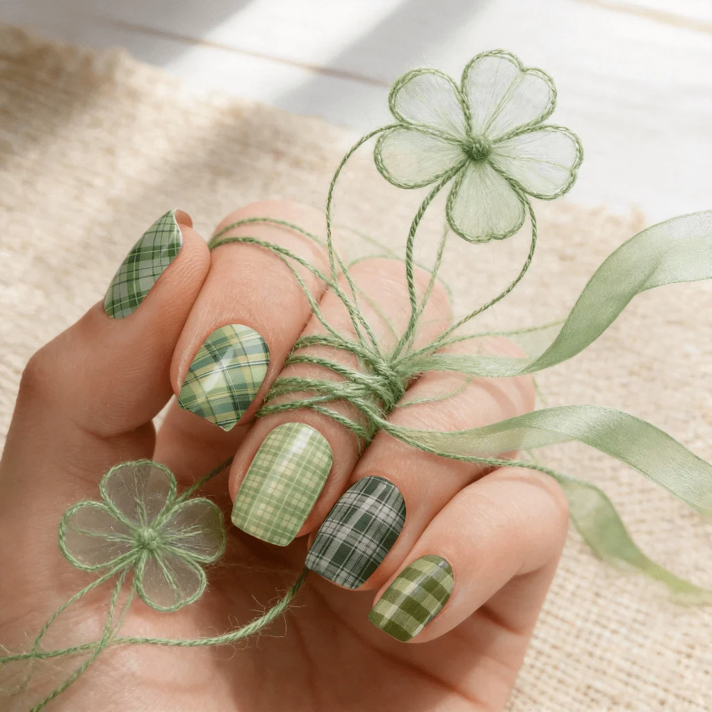 24pcs Medium Square Green Plaid Lucky St. Patrick's Day Press on Fake False Nails, UV Printed Full Cover Reusable Glossy with Jelly Gel & Nail File, Saint Patty's Day Party Favor for Women Girls
24pcs Medium Square Green Plaid Lucky St. Patrick's Day Press on Fake False Nails, UV Printed Full Cover Reusable Glossy with Jelly Gel & Nail File, Saint Patty's Day Party Favor for Women Girls