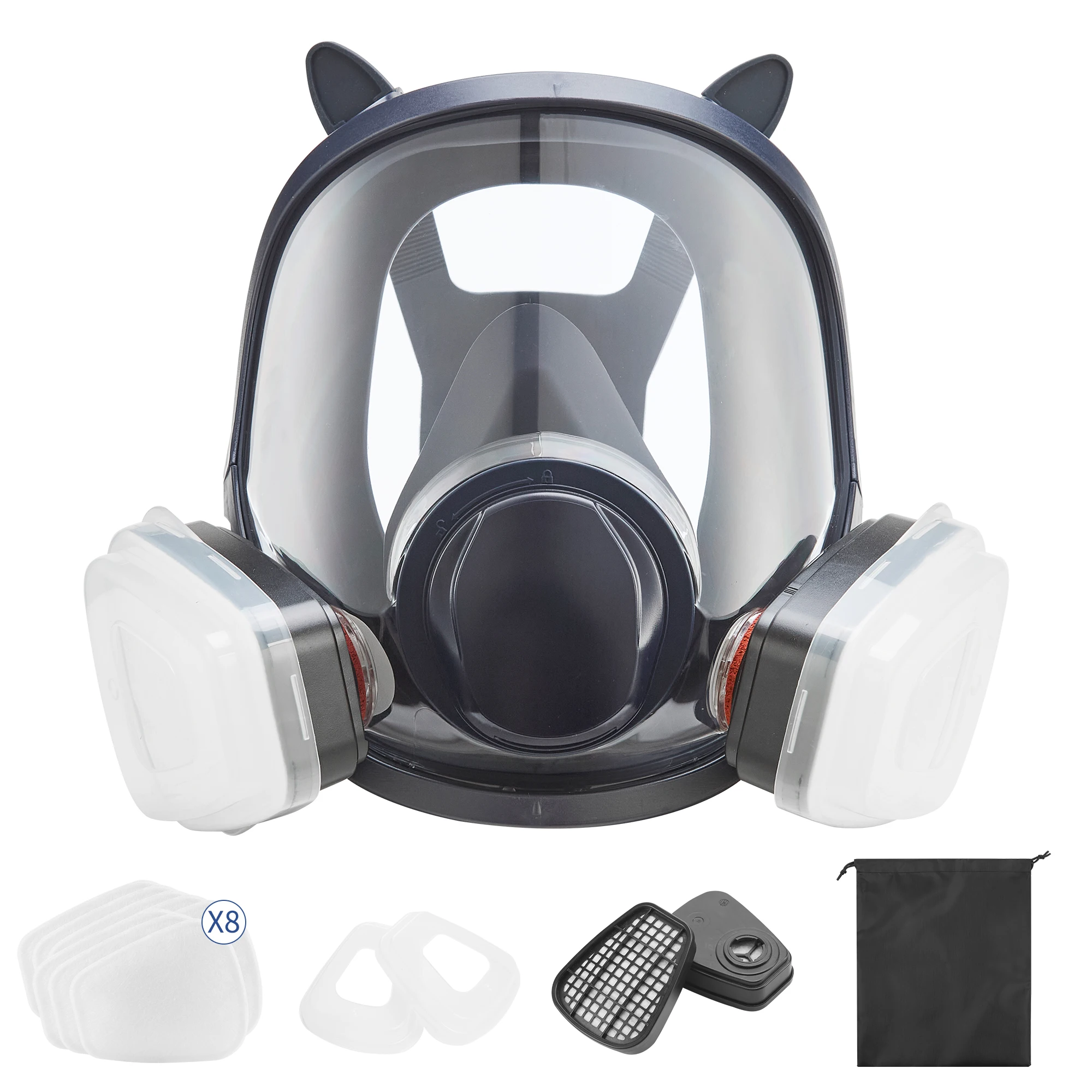 Full Face Respirator Mask (Silicone), A1P2 Anti-Gas Anti-Dust with Anti-Fog Impact-Resistant Visor, Compatible with 6000/6800/78
Full Face Respirator Mask (Silicone), A1P2 Anti-Gas Anti-Dust with Anti-Fog Impact-Resistant Visor, Compatible with 6000/6800/78