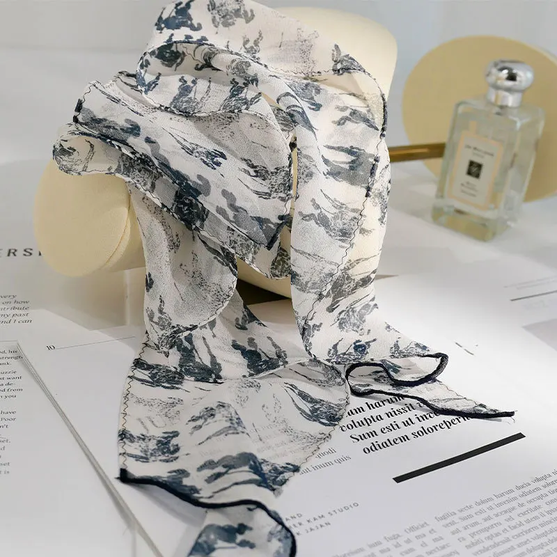Fashion Blue Silk Long Ribbon Scarf 100% Mulberry Silk Women Neck Scarf Neckerchief Versatile Accessory
Fashion Blue Silk Long Ribbon Scarf 100% Mulberry Silk Women Neck Scarf Neckerchief Versatile Accessory