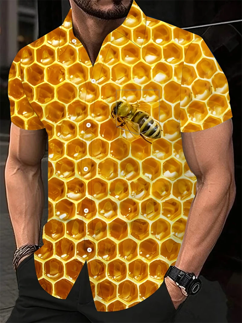 Men's Bee Hawaiian Shirt Fashion 3D Cute Animal Bee PrintCasual Short Sleeve Button Down Lightweight Summer Shirt For Men Women
Men's Bee Hawaiian Shirt Fashion 3D Cute Animal Bee PrintCasual Short Sleeve Button Down Lightweight Summer Shirt For Men Women