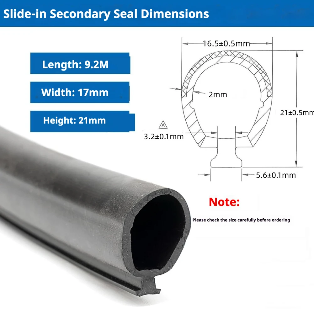 9.2 meters RV Secondary Slide-in/Slide-Out Seal Black Rubber RV Slot Weather Stripping for RV Slide-Out System Effective Seal
9.2 meters RV Secondary Slide-in/Slide-Out Seal Black Rubber RV Slot Weather Stripping for RV Slide-Out System Effective Seal