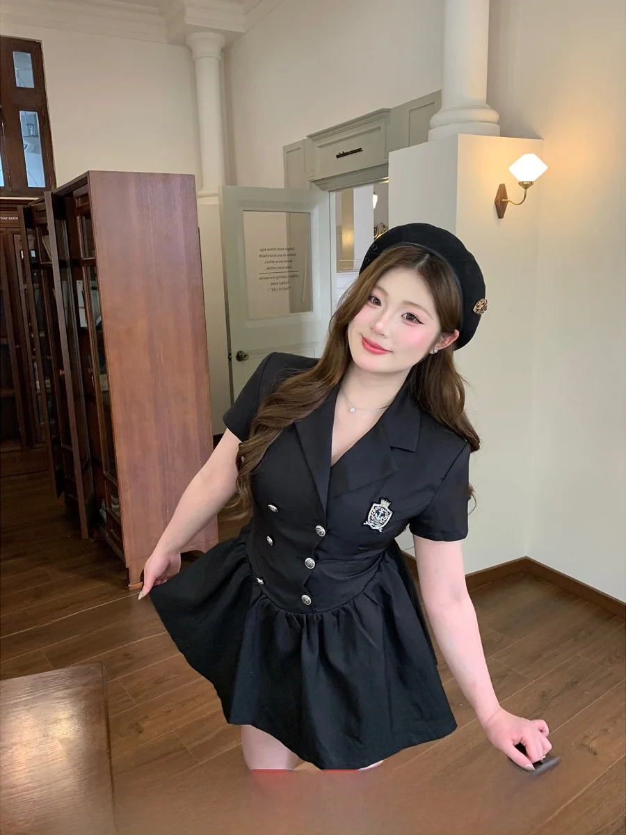 Женский костюм SOUL Dublin больших размеров в стиле Хепберн, черный, с коротким рукавом, V-образным вырезом, летний, модный, больших размеров
Женский костюм SOUL Dublin больших размеров в стиле Хепберн, черный, с коротким рукавом, V-образным вырезом, летний, модный, больших размеров