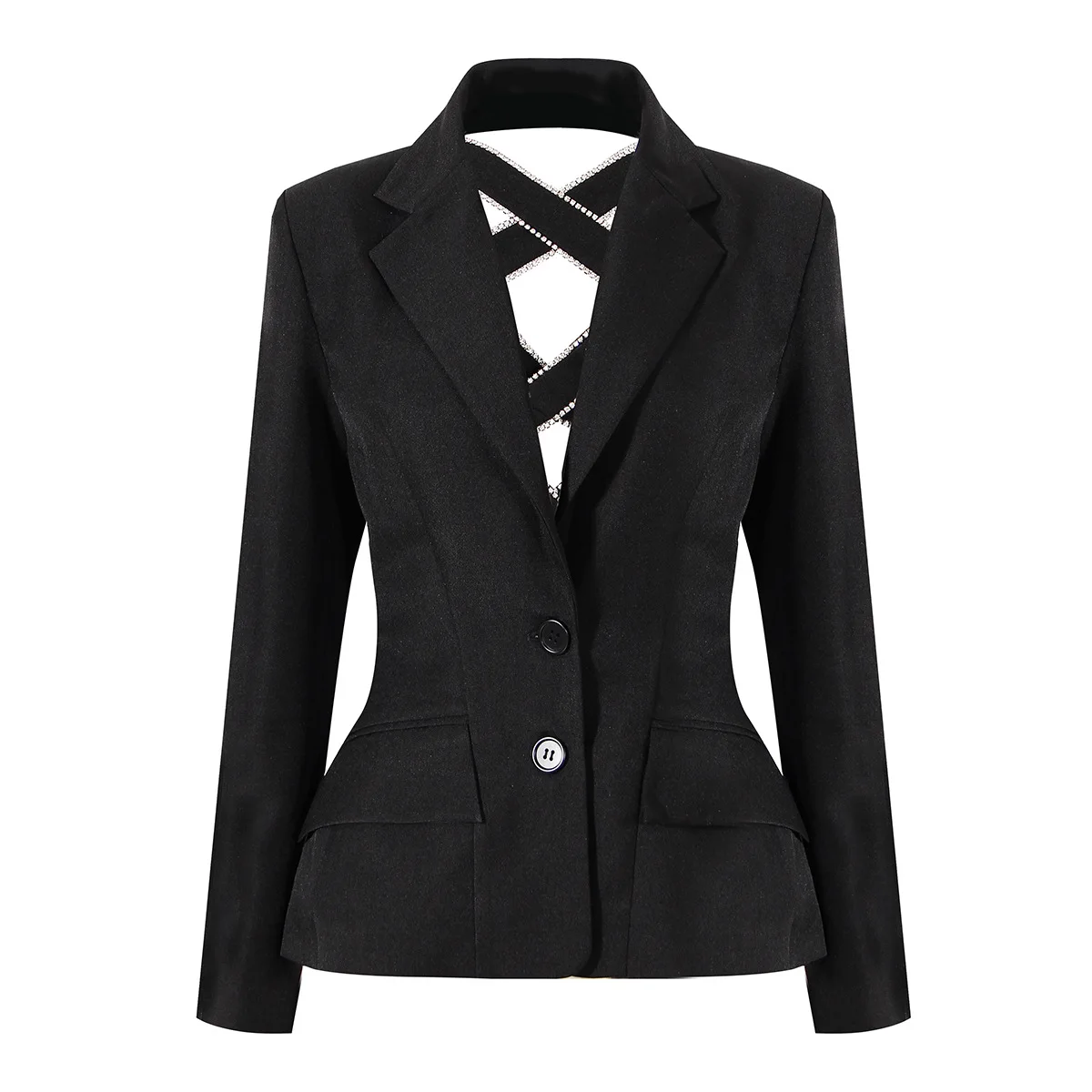 Niche Fashion Women's Slim Fit Waist Suit Coat Spring New Heavy Duty Nail Diamond Back Cross Hollow Butterfly Knot Design
Niche Fashion Women's Slim Fit Waist Suit Coat Spring New Heavy Duty Nail Diamond Back Cross Hollow Butterfly Knot Design