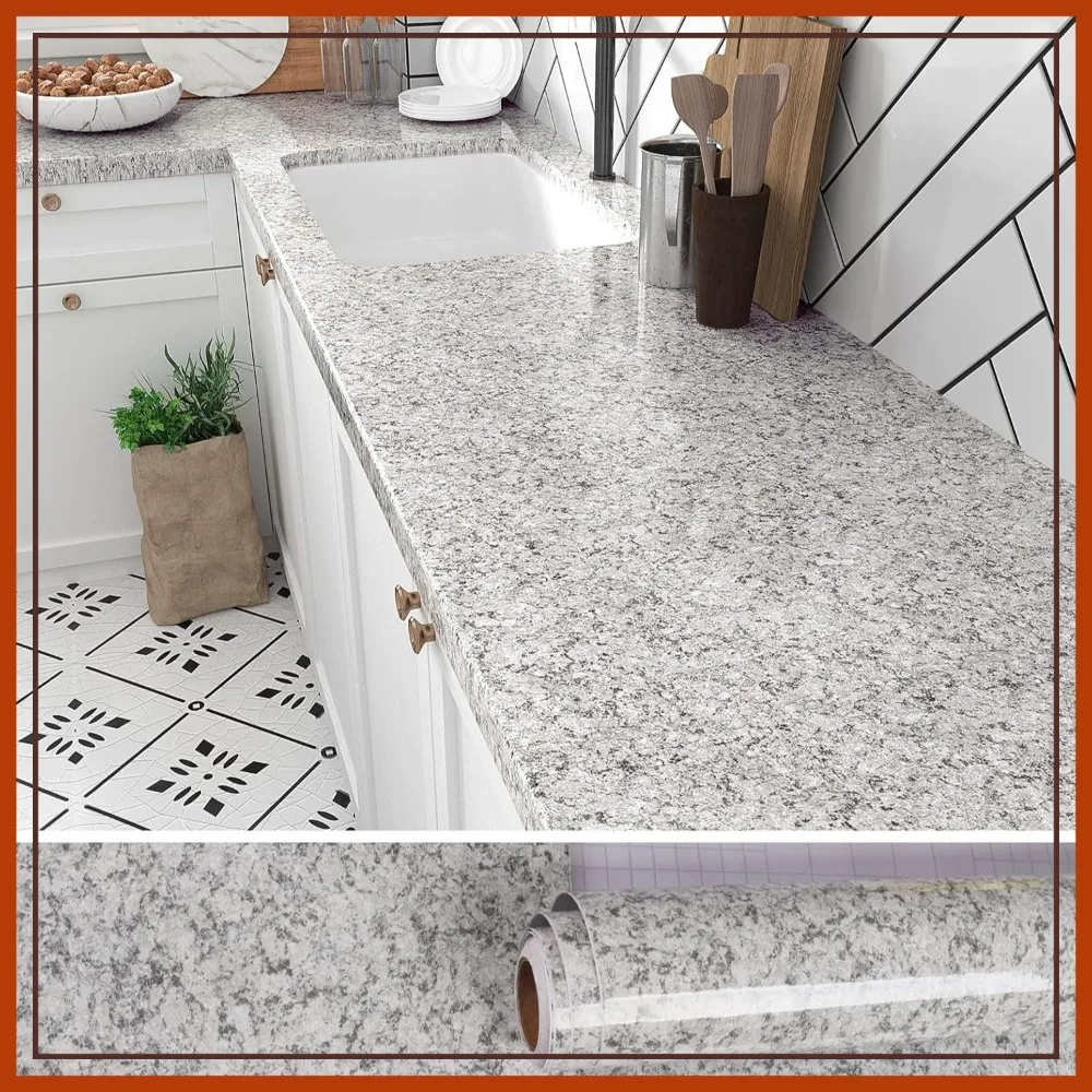 15.7"x118" Waterproof Self-Adhesive Granite Contact Paper for Countertops, Peel and Stick Vinyl for Kitchen Bathroom Removable
15.7"x118" Waterproof Self-Adhesive Granite Contact Paper for Countertops, Peel and Stick Vinyl for Kitchen Bathroom Removable