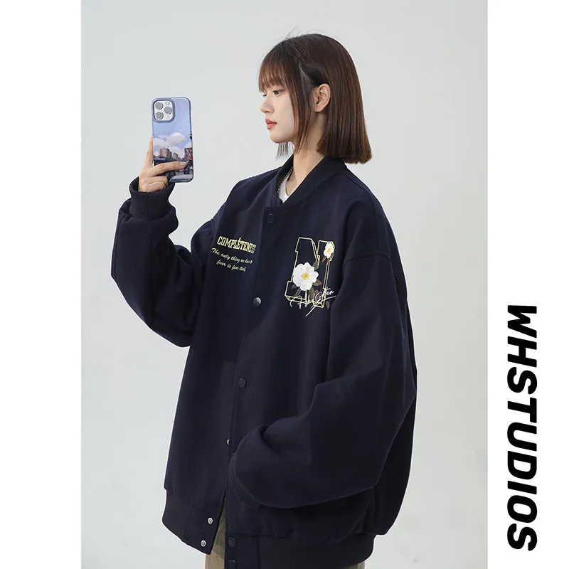 Loose Men's Baseball Jacket American College Style High Street Sporty Casual Outerwear Couple's Fall Outer Layer
Loose Men's Baseball Jacket American College Style High Street Sporty Casual Outerwear Couple's Fall Outer Layer