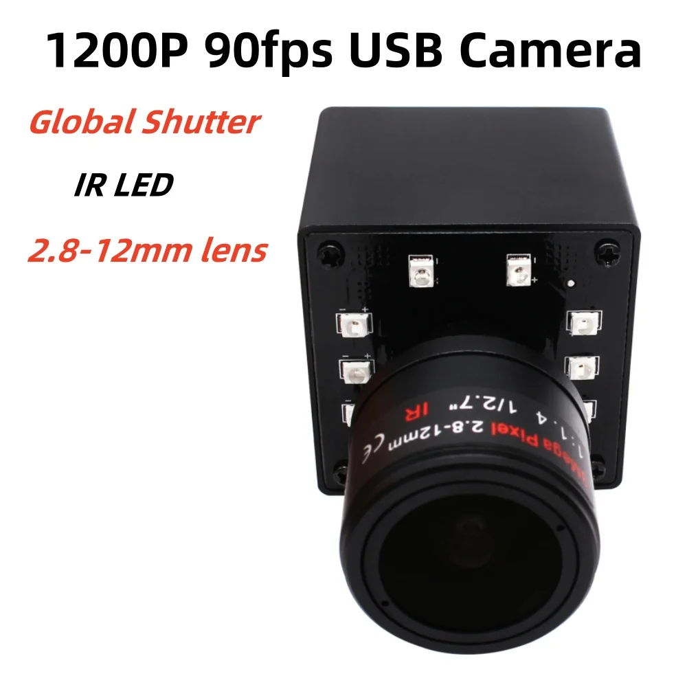 SVPRO 1200P 90fps Infrared Global Shutter USB Camera 2MP 2.8-12mm Varifocal Lens Day&Night Vision Webcam with IR LEDs
SVPRO 1200P 90fps Infrared Global Shutter USB Camera 2MP 2.8-12mm Varifocal Lens Day&Night Vision Webcam with IR LEDs