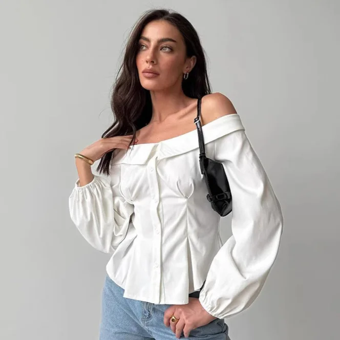 2026 Spring New Women's Fashion Wholesale Versatile Top French Sexy One-word Collar Off-the-shoulder Shirt
2026 Spring New Women's Fashion Wholesale Versatile Top French Sexy One-word Collar Off-the-shoulder Shirt
