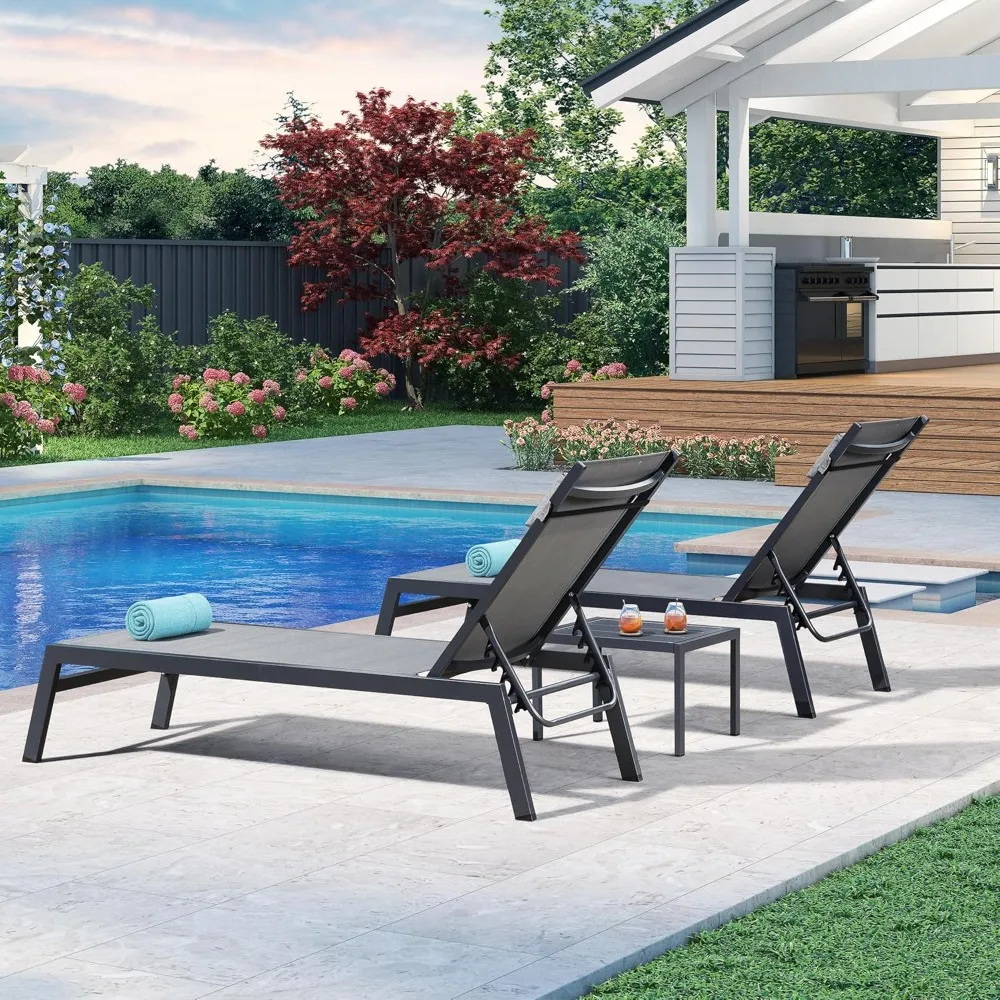 Outdoor Lounge Chair Set Aluminum Patio Chaise Lounger with Side Table and Pillow, Customized
Outdoor Lounge Chair Set Aluminum Patio Chaise Lounger with Side Table and Pillow, Customized