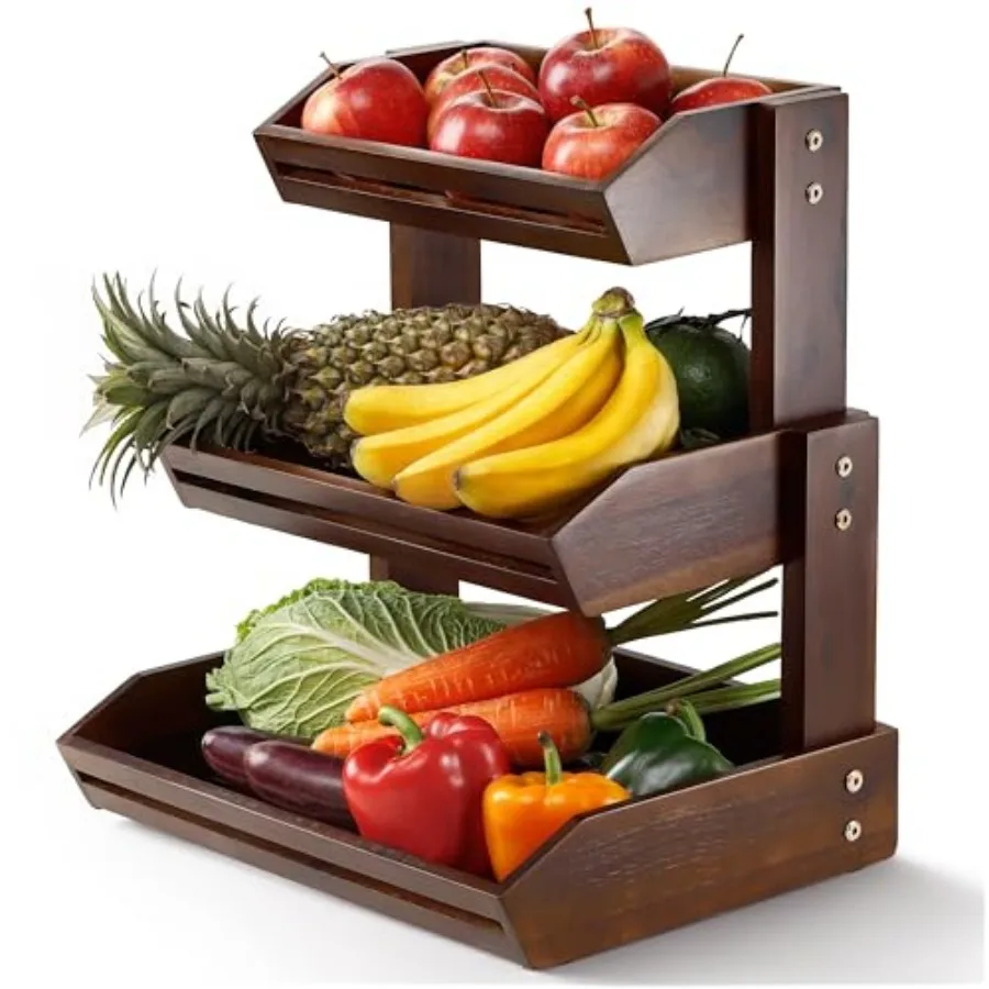 Fruit Basket for Counter Wooden Fruit Bowl for Kitchen Counter Organizer, Vegetable and Produce Storage, Wooden Basket and Snac
Fruit Basket for Counter Wooden Fruit Bowl for Kitchen Counter Organizer, Vegetable and Produce Storage, Wooden Basket and Snac
