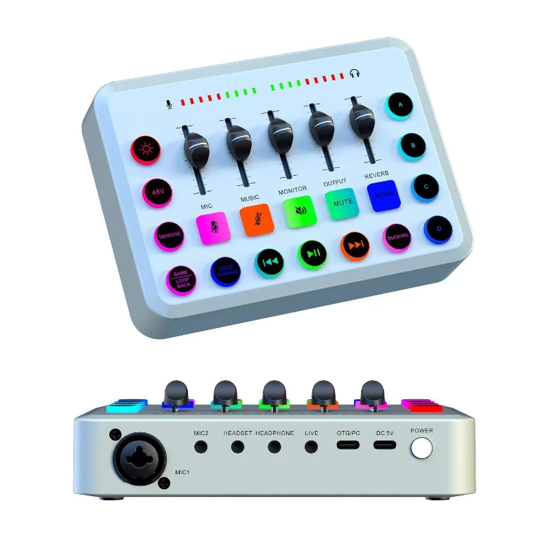 48V colorful lights sound card UF1 English sound card equipment live broadcast full set of mobile phone singing comp
48V colorful lights sound card UF1 English sound card equipment live broadcast full set of mobile phone singing comp