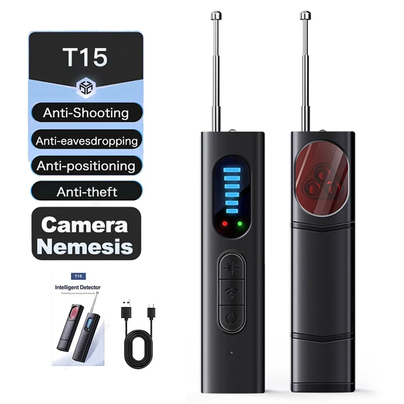 T15 Hidden Camera Detector Anti Car GPS Tracker Listening Device bug RF Wireless All Signal Scanner Gadgets Security Protection
T15 Hidden Camera Detector Anti Car GPS Tracker Listening Device bug RF Wireless All Signal Scanner Gadgets Security Protection