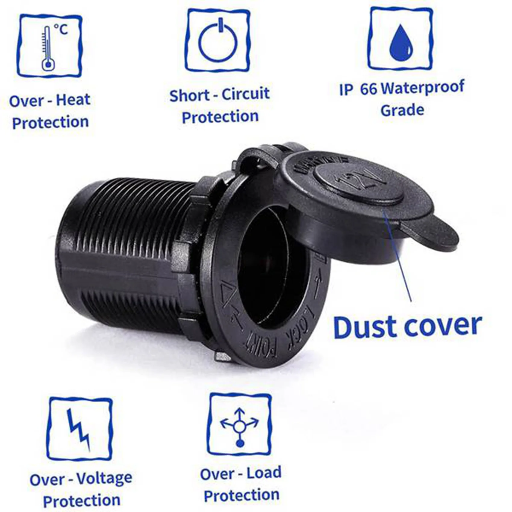 A57E-5Pcs 12V Power Waterproof Socket Car Cigarette Lighter Adapter For Marine ATV RV Motorcycle
A57E-5Pcs 12V Power Waterproof Socket Car Cigarette Lighter Adapter For Marine ATV RV Motorcycle