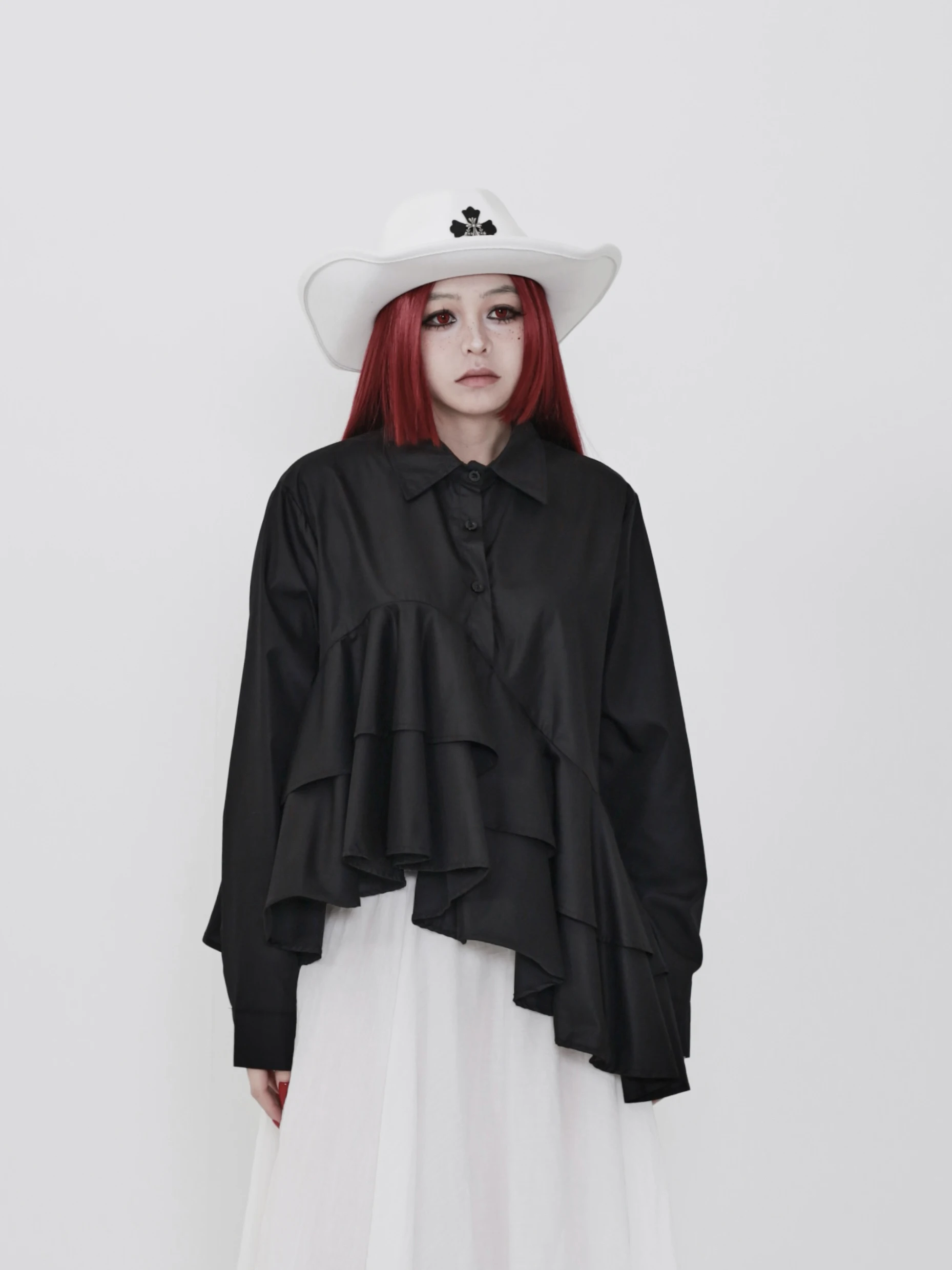 Dark Style Asymmetric Hem Short Shirt Breathable Skin-Friendly Chinese Brand Women's Premium Fashion Casual Shirt
Dark Style Asymmetric Hem Short Shirt Breathable Skin-Friendly Chinese Brand Women's Premium Fashion Casual Shirt