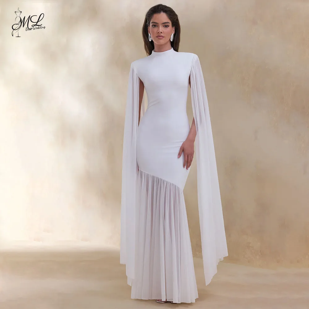 ML Customized Party Gowns Elegant Chiffon Floor Length Prom Dress Simple High Neck Mermaid Evening Dress فساتين سهرة
ML Customized Party Gowns Elegant Chiffon Floor Length Prom Dress Simple High Neck Mermaid Evening Dress فساتين سهرة