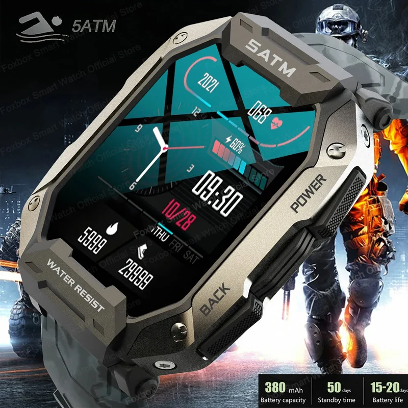 Military Smart Watch Men Carbon Black Ultra Army Outdoor 5ATM Waterproof Sports Smartwatch 2024 Heart Rate Blood Oxygen Monitor
Military Smart Watch Men Carbon Black Ultra Army Outdoor 5ATM Waterproof Sports Smartwatch 2024 Heart Rate Blood Oxygen Monitor