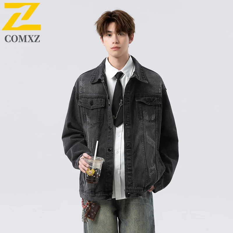 COMXZ Men Outdoor Casual Jacket Korean Style Solid Color Waterproof Windproof Workwear Breathable Streetwear Vintage Denim Coat
COMXZ Men Outdoor Casual Jacket Korean Style Solid Color Waterproof Windproof Workwear Breathable Streetwear Vintage Denim Coat