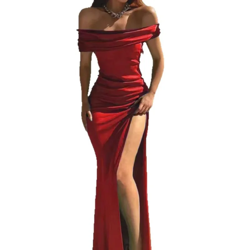 Women Off Shoulder Maxi Dress High Thigh Side Slit Bodycon Dress Elegant Sexy Evening Party Wedding Guest Formal Cocktail Gown
Women Off Shoulder Maxi Dress High Thigh Side Slit Bodycon Dress Elegant Sexy Evening Party Wedding Guest Formal Cocktail Gown