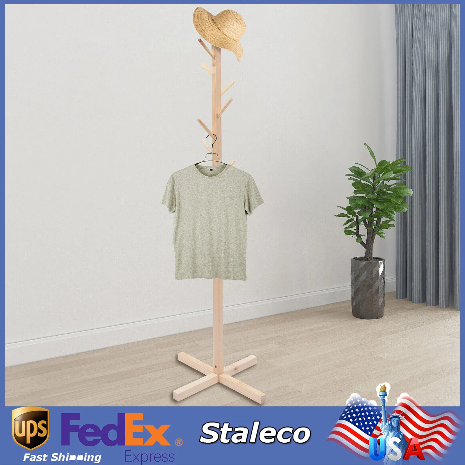 Multi-Purpose Wooden Tree Stand - Floor Coat Rack, Hat and Umbrella Holder for Home
Multi-Purpose Wooden Tree Stand - Floor Coat Rack, Hat and Umbrella Holder for Home
