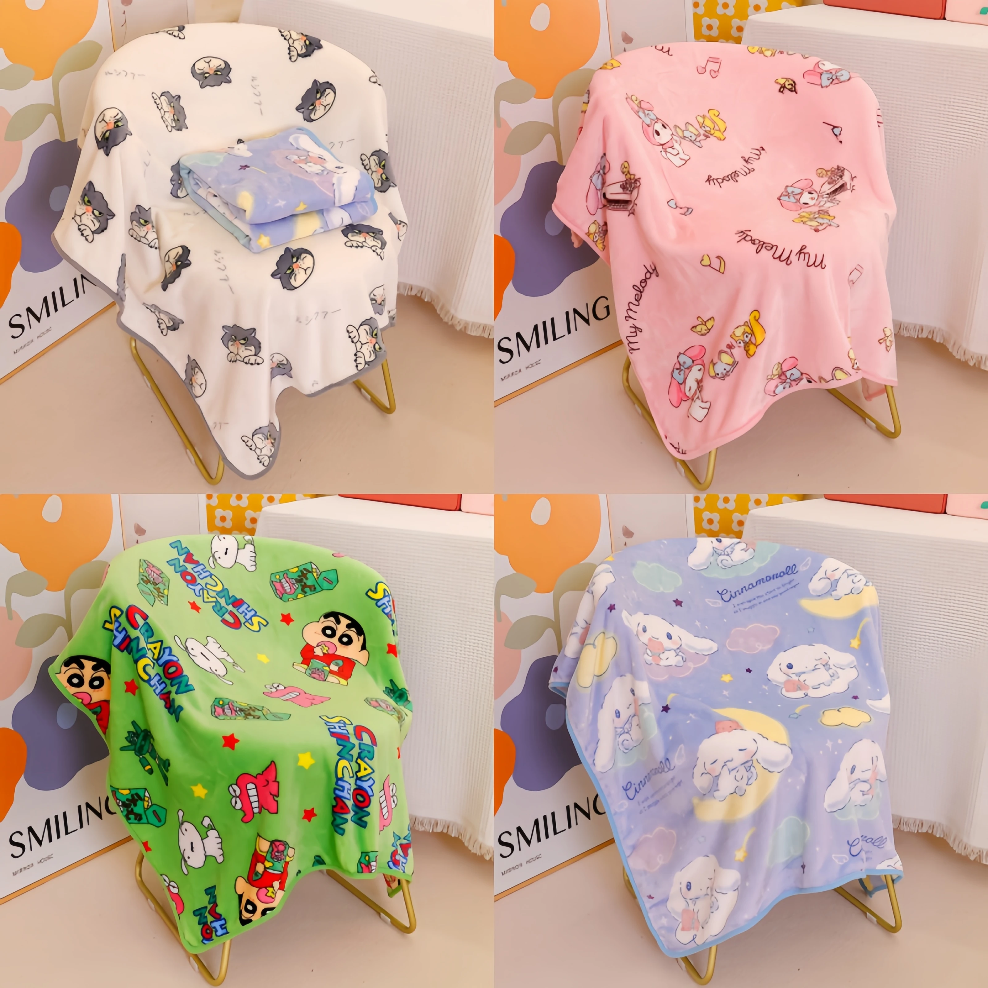Comfortable My Melody Crayon Shin chan Lucifer Cat Cinnamoroll Pattern Printing Blanket flannel Student Office Napping Blanket
Comfortable My Melody Crayon Shin chan Lucifer Cat Cinnamoroll Pattern Printing Blanket flannel Student Office Napping Blanket