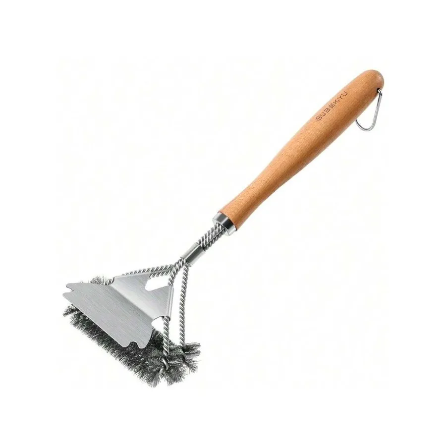 【New style】SUBEKYU Outdoor BBQ Grill Brush, 15.3'' Scraper Cleaning Brush - Stainless Steel Grill Cleaner With Scraper, Beech W
【New style】SUBEKYU Outdoor BBQ Grill Brush, 15.3'' Scraper Cleaning Brush - Stainless Steel Grill Cleaner With Scraper, Beech W