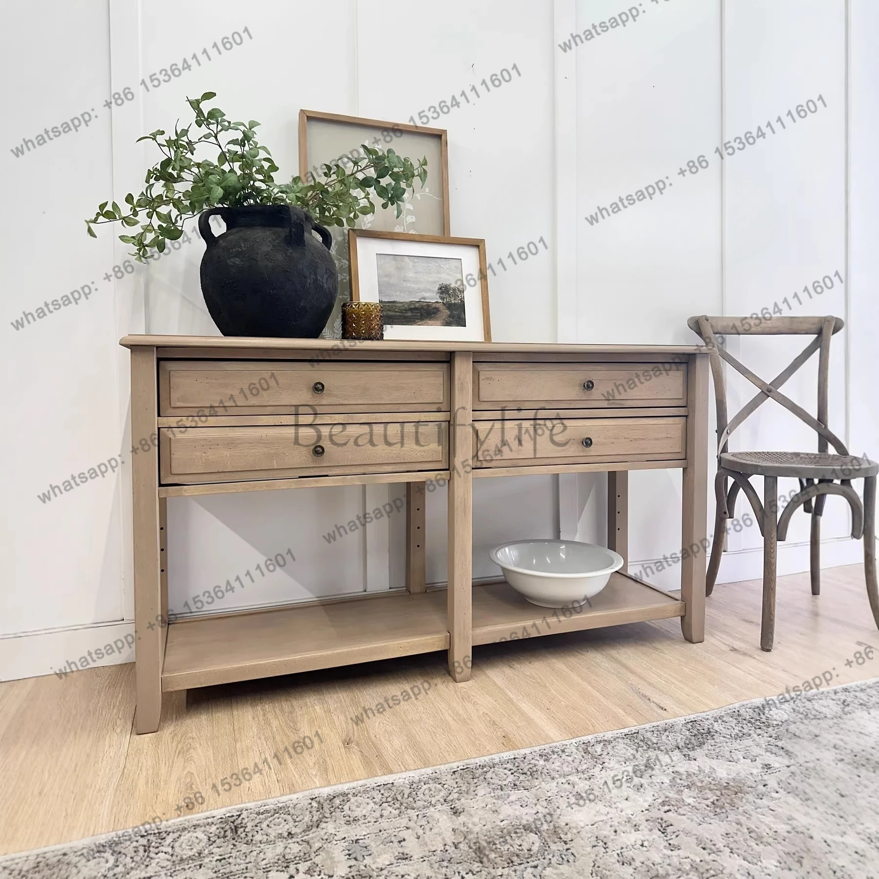 American rural solid wood retro porch table entrance foyer cabinet modern and simple
American rural solid wood retro porch table entrance foyer cabinet modern and simple