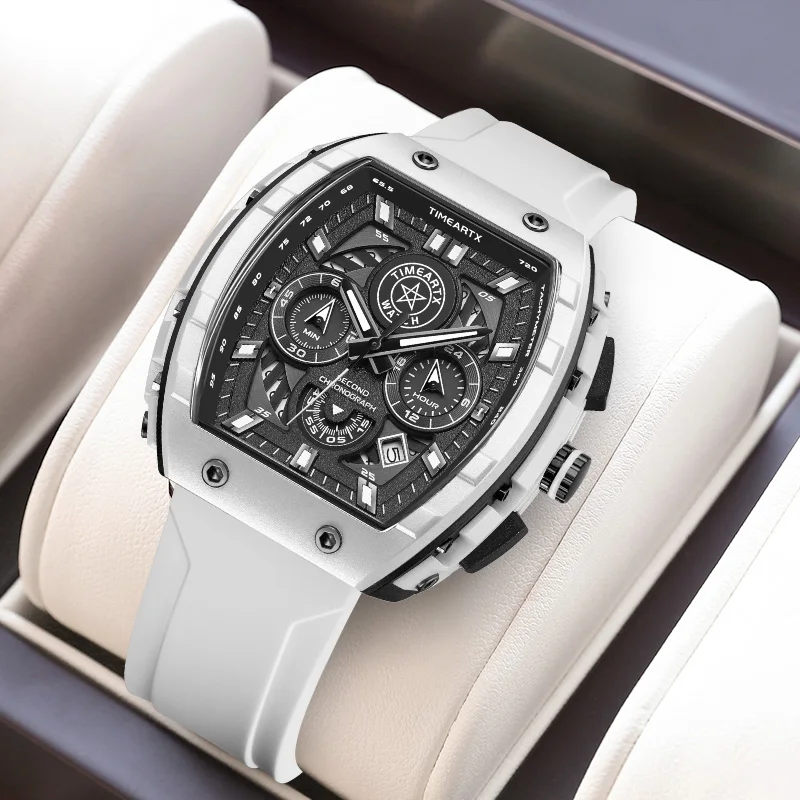 TIMEARTX 2026 Premium Hollow-Out Tonneau Multi-Color Mechanical Chronograph Waterproof Sports Wristwatch for Modern Gents
TIMEARTX 2026 Premium Hollow-Out Tonneau Multi-Color Mechanical Chronograph Waterproof Sports Wristwatch for Modern Gents