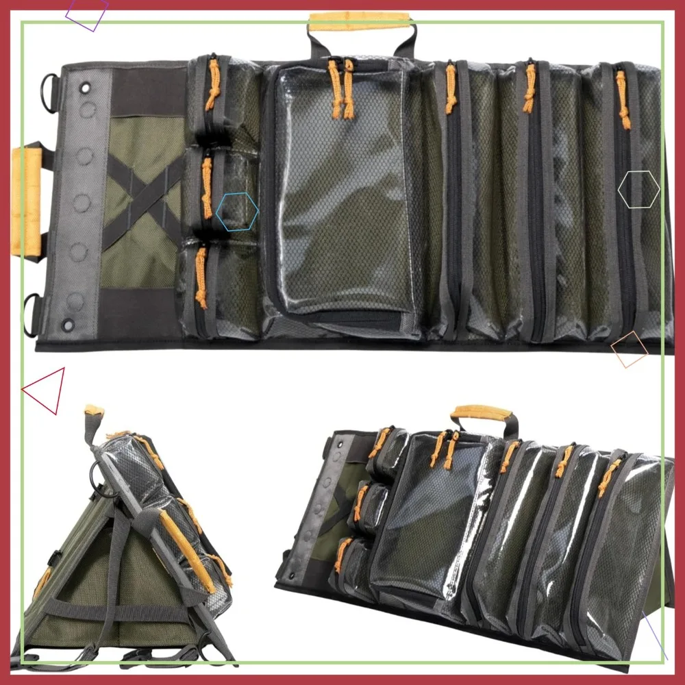 Heavy Duty Roll Up Tool Bag with Kickstand, 7 Zippered Pockets, Magnetic & Elastic Organizers, Adjustable Strap
Heavy Duty Roll Up Tool Bag with Kickstand, 7 Zippered Pockets, Magnetic & Elastic Organizers, Adjustable Strap