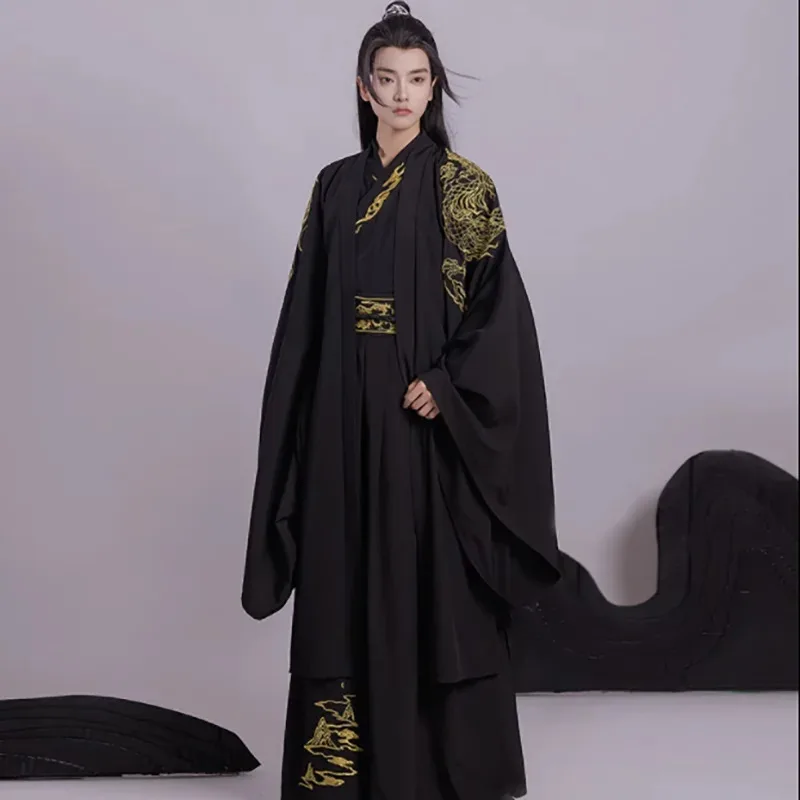 Hanfu Men Chinese Traditional Cosplay Costume Ancient Hanfu Sets Male Halloween Cos Costume Hanfu Black 3pcs Sets Plus Size 2XL
Hanfu Men Chinese Traditional Cosplay Costume Ancient Hanfu Sets Male Halloween Cos Costume Hanfu Black 3pcs Sets Plus Size 2XL
