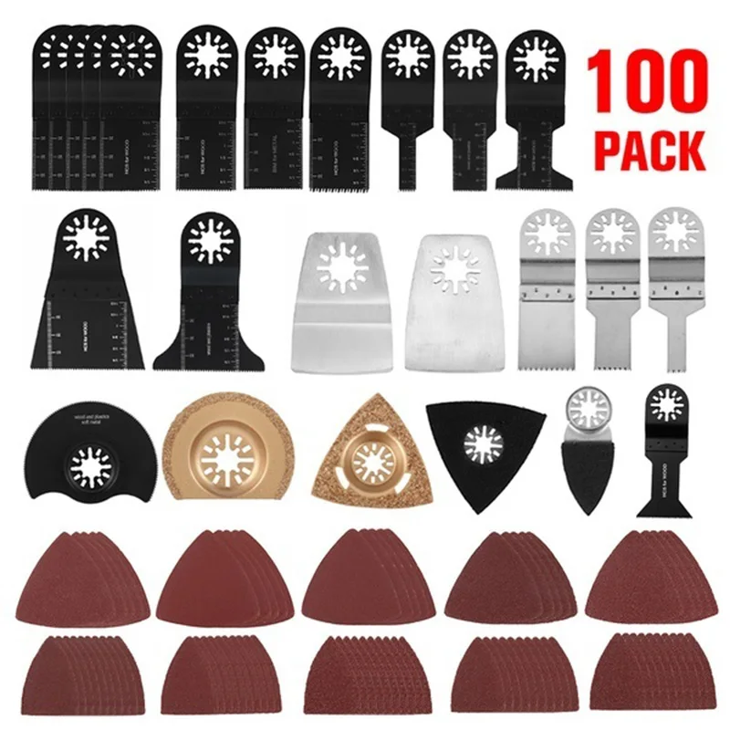 100pcs Multi-Function Saw Blades Oscillating Multi Tool Blades Bi-metal Precision Sawblades Tool For Dewalt Renovator Cutting
100pcs Multi-Function Saw Blades Oscillating Multi Tool Blades Bi-metal Precision Sawblades Tool For Dewalt Renovator Cutting
