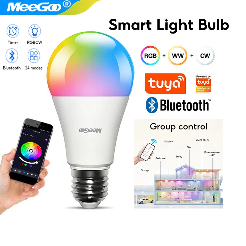 Умная лампа MeeGoo Tuya Wi-Fi/Bluetooth Alexa Led Lamp E27 RGB Умные лампочки 110 В 220 В Умные лампы для Google Assisatnt Smart
Умная лампа MeeGoo Tuya Wi-Fi/Bluetooth Alexa Led Lamp E27 RGB Умные лампочки 110 В 220 В Умные лампы для Google Assisatnt Smart