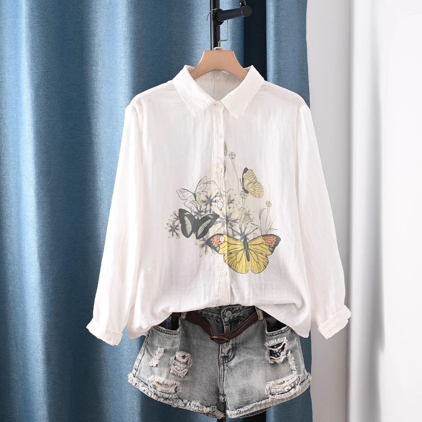 Enianechu, осень 2029, модные женские рубашки из чистого хлопка, белые рубашки с принтом бабочки, белые блузки с длинными рукавами для женщин, женская одежда
Enianechu, осень 2029, модные женские рубашки из чистого хлопка, белые рубашки с принтом бабочки, белые блузки с длинными рукавами для женщин, женская одежда