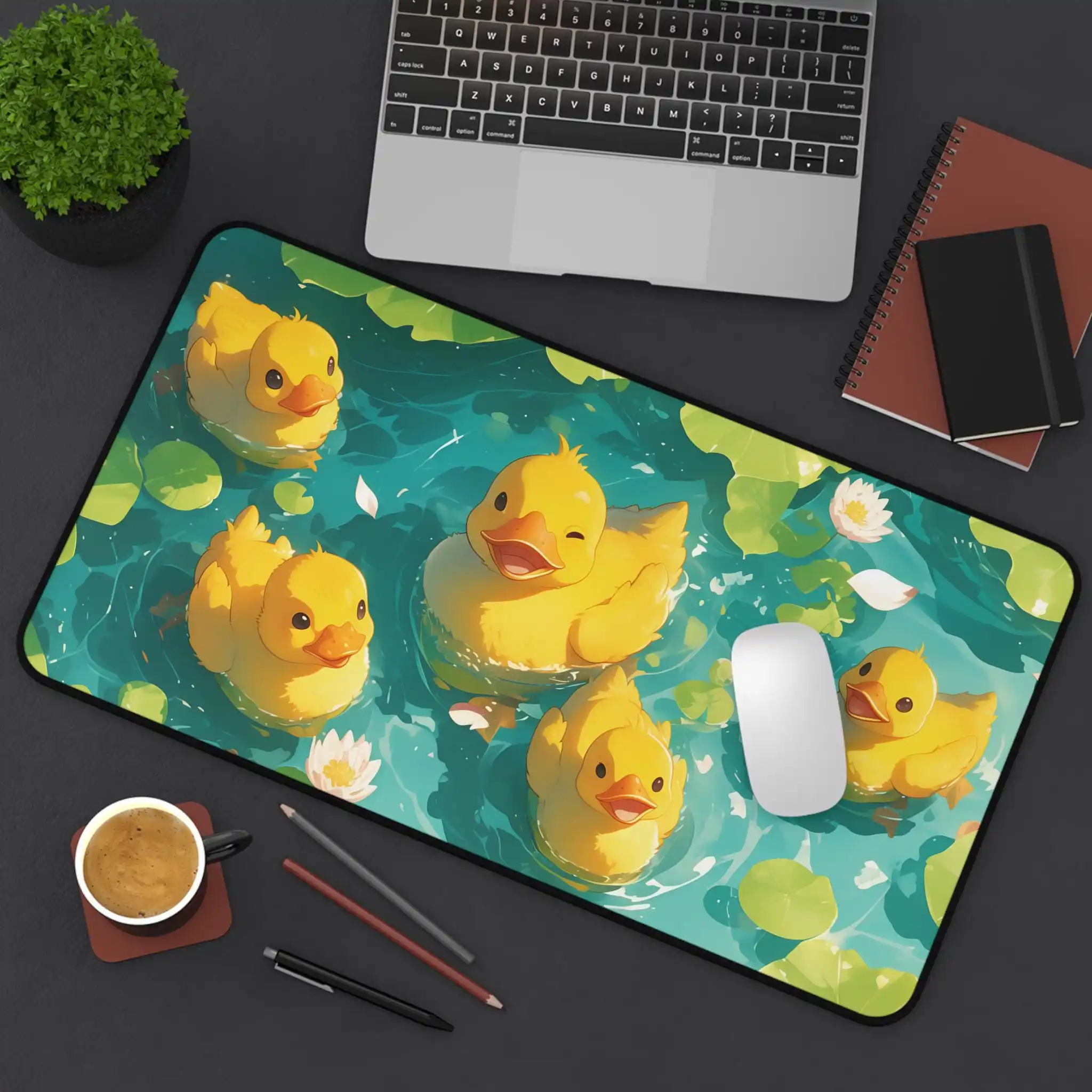 Duckling Pattern Mouse Pad Cute Duckling Table Mat Swimming in The Pond with Yellow Water Lilies Nature Style Mouse Pad
Duckling Pattern Mouse Pad Cute Duckling Table Mat Swimming in The Pond with Yellow Water Lilies Nature Style Mouse Pad