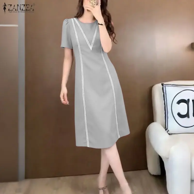 ZANZEA Elegant Women Summer Dress Fashion Lace Patchwork Long Dresses O Neck Short Sleeve A-line Vestidos OL Work Party Sundress
ZANZEA Elegant Women Summer Dress Fashion Lace Patchwork Long Dresses O Neck Short Sleeve A-line Vestidos OL Work Party Sundress