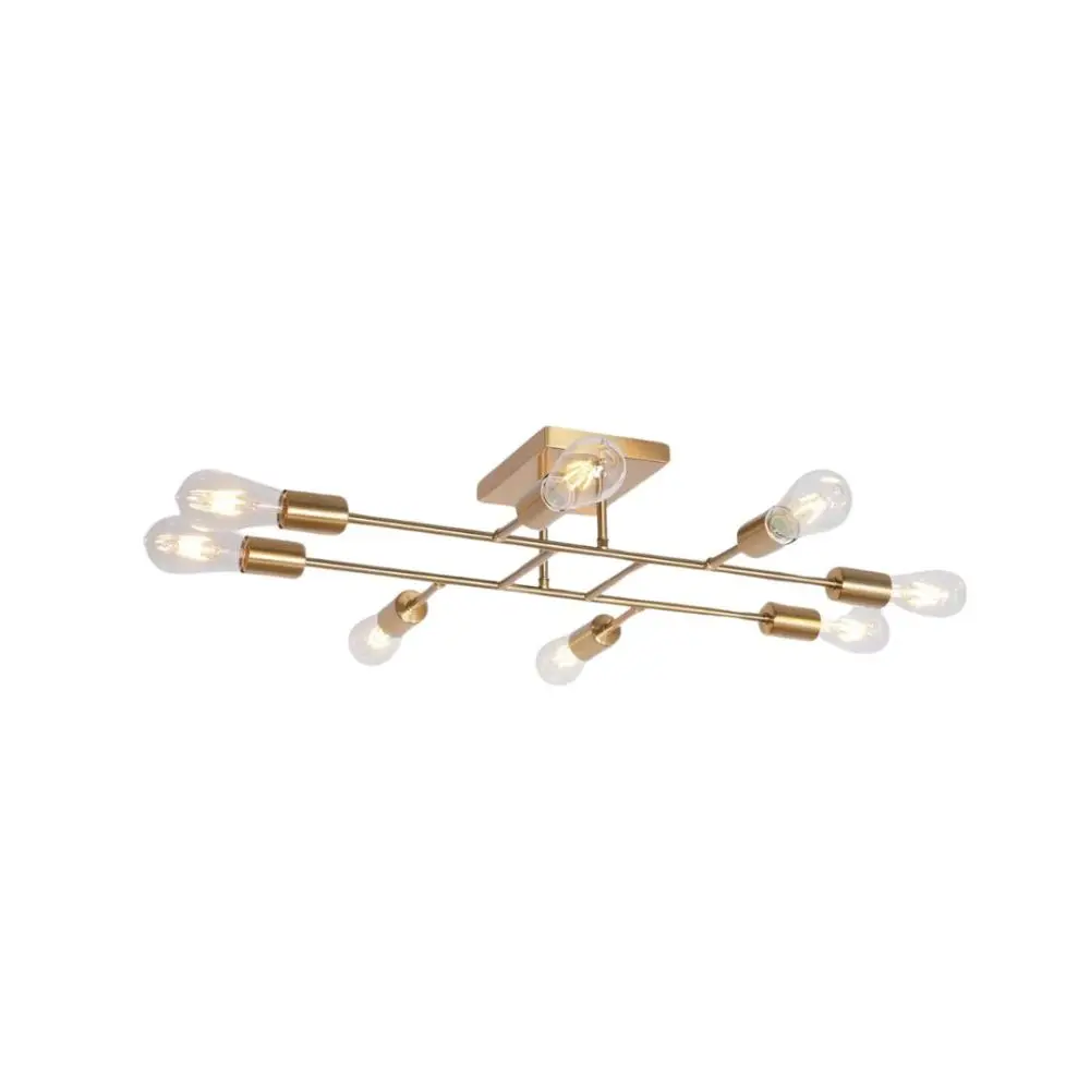 Mid Century Modern Ceiling Lighting Fixture Industrial Semi Flush Mount Ceiling Brushed Brass 8 Light Kitchen Light Fixtures
Mid Century Modern Ceiling Lighting Fixture Industrial Semi Flush Mount Ceiling Brushed Brass 8 Light Kitchen Light Fixtures