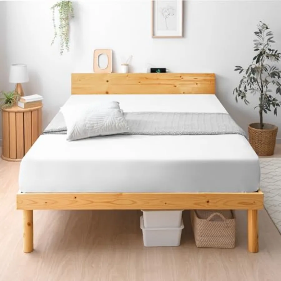 Tansu no Gen Bed Frame with Headboard and Charging Station Solid Nordic Pine Wood No Box Spring Needed Easy Assembly 49604351 1
Tansu no Gen Bed Frame with Headboard and Charging Station Solid Nordic Pine Wood No Box Spring Needed Easy Assembly 49604351 1