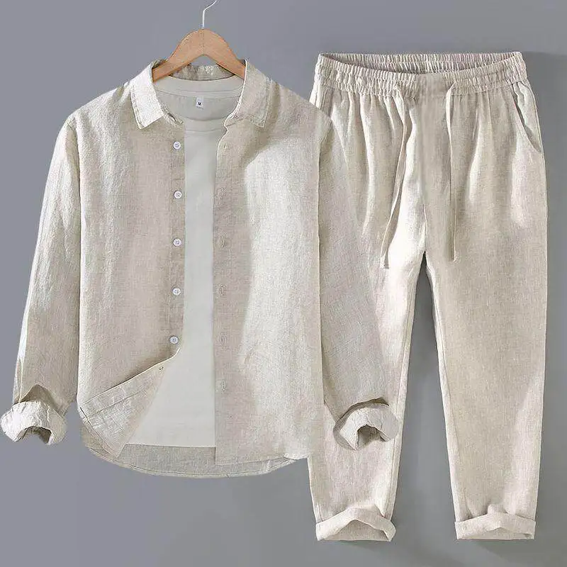Linseed Cotton Linen Men's Long Sleeve Casual Pants Fashion Loose Men's Clothing Set Autumn Season Wear Comfortable Fit
Linseed Cotton Linen Men's Long Sleeve Casual Pants Fashion Loose Men's Clothing Set Autumn Season Wear Comfortable Fit