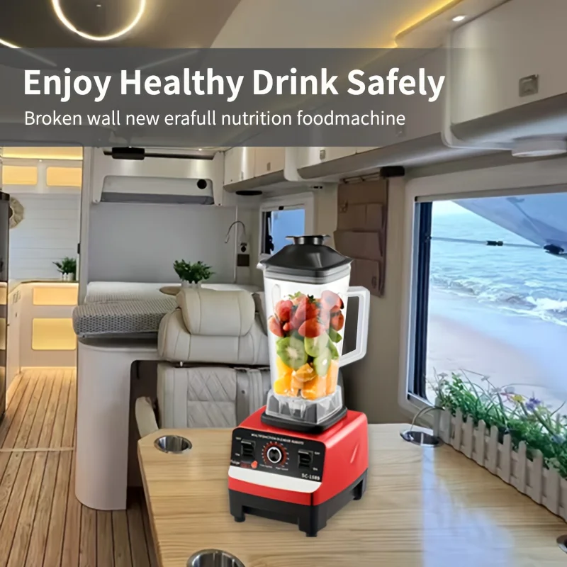 Efficient Red Multifunctional Blender for RV Kitchens - 110V-130V, Perfect for Grinding, Ice Crushing & More, Durable PP Materia
Efficient Red Multifunctional Blender for RV Kitchens - 110V-130V, Perfect for Grinding, Ice Crushing & More, Durable PP Materia