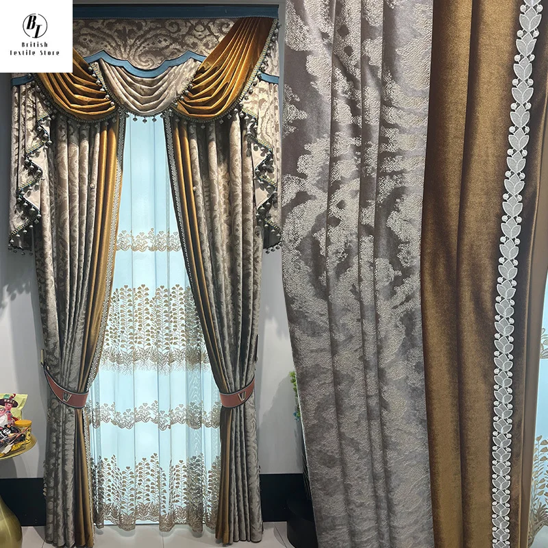 High-grade European Velvet Luxury French Blackout Embroidery Curtains for Living Room Bedroom Dining Romantic Custom Size Tulle
High-grade European Velvet Luxury French Blackout Embroidery Curtains for Living Room Bedroom Dining Romantic Custom Size Tulle