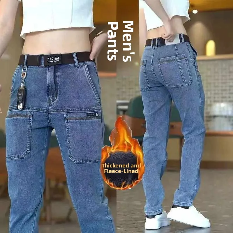 Men's Workwear Stretchy Fleece Lined Straight Leg Jeans Spring Autumn Large Size Wear Resistant Winter Thick Denim Casual Tro...
Men's Workwear Stretchy Fleece Lined Straight Leg Jeans Spring Autumn Large Size Wear Resistant Winter Thick Denim Casual Tro...