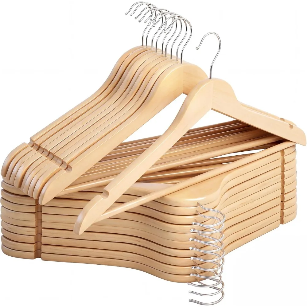 Heavy Duty Wooden Hangers 20 Pack Natural Wood Coat Hangers for Suits Shirts Pants Jackets
Heavy Duty Wooden Hangers 20 Pack Natural Wood Coat Hangers for Suits Shirts Pants Jackets
