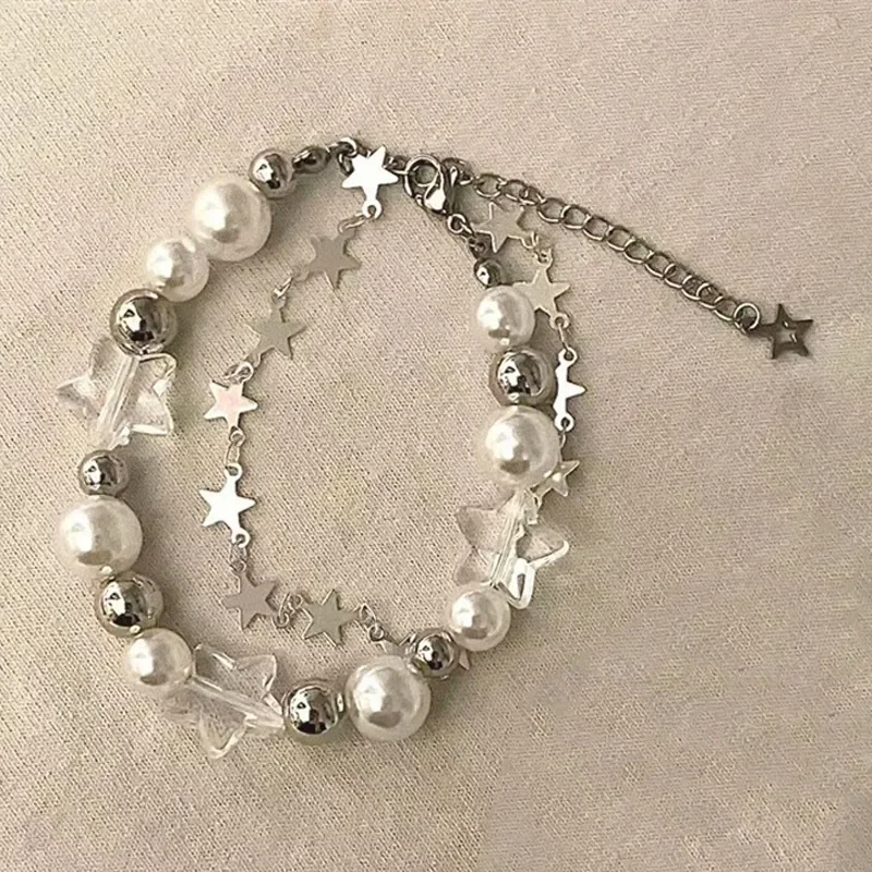 Crystal Star Pentagram Imitation Pearl Bracelet for Women Girl Vintage Aesthetic Charm Double Layer Chain Bracelet Jewelry Gift
Crystal Star Pentagram Imitation Pearl Bracelet for Women Girl Vintage Aesthetic Charm Double Layer Chain Bracelet Jewelry Gift