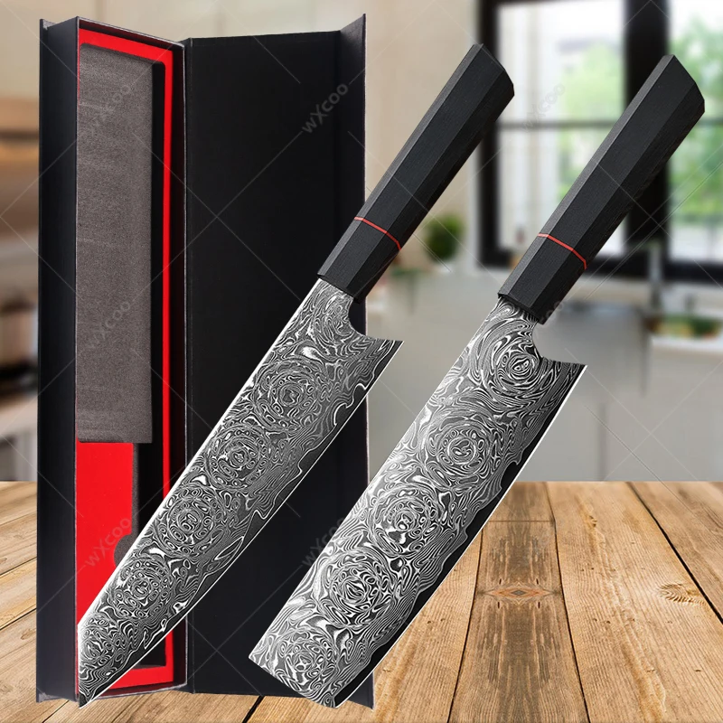 Damascus Steel Chef Knife Cooking Slicing Knife VG10 Steel Japanese Sashimi Knife Special Sharp Kitchen Slicing Knives
Damascus Steel Chef Knife Cooking Slicing Knife VG10 Steel Japanese Sashimi Knife Special Sharp Kitchen Slicing Knives