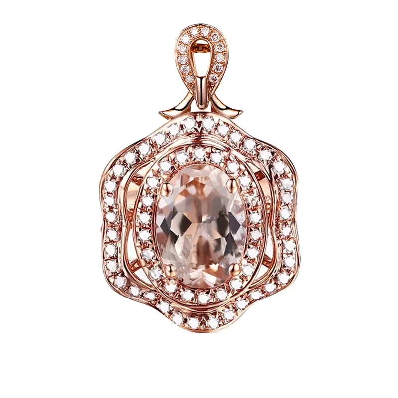 Solid 14K Rose Gold Natural Diamonds Pendant Party 7x5mm Oval Morganite Elegant Women Pendant Trendy Women Fine Jewelry
Solid 14K Rose Gold Natural Diamonds Pendant Party 7x5mm Oval Morganite Elegant Women Pendant Trendy Women Fine Jewelry